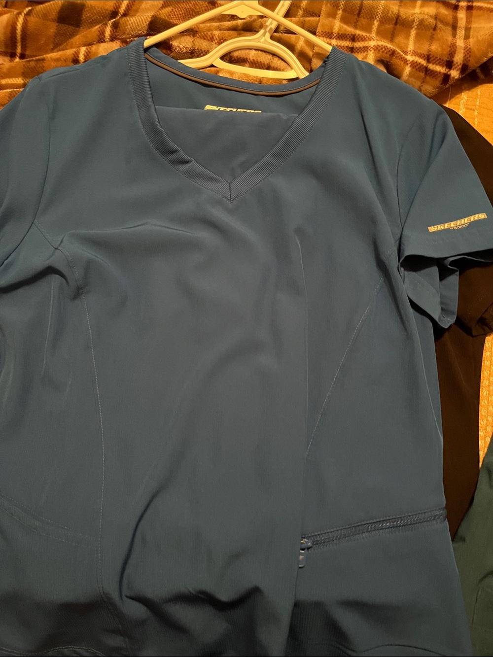 Skechers Women's Blue V‑Neck Scrub Top